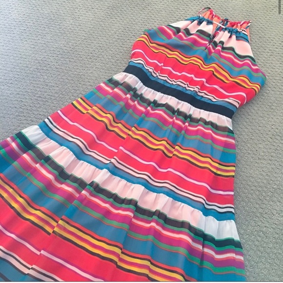 BCBG Maxazria Rainbow High Neck Maxi Dress - Picture 2 of 7